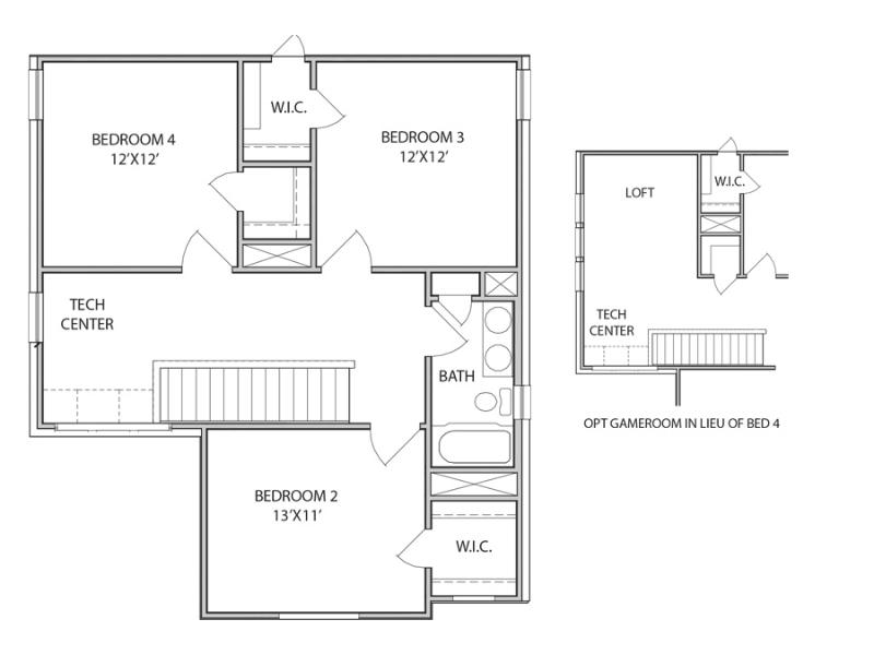 The Addington Floor Plan - Second Floor